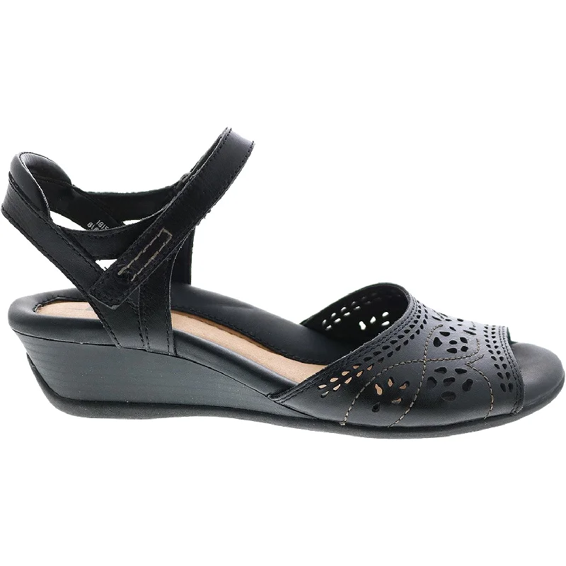 Men's sandals with a wide strap for supportWomen's Earth Ibis Black Leather