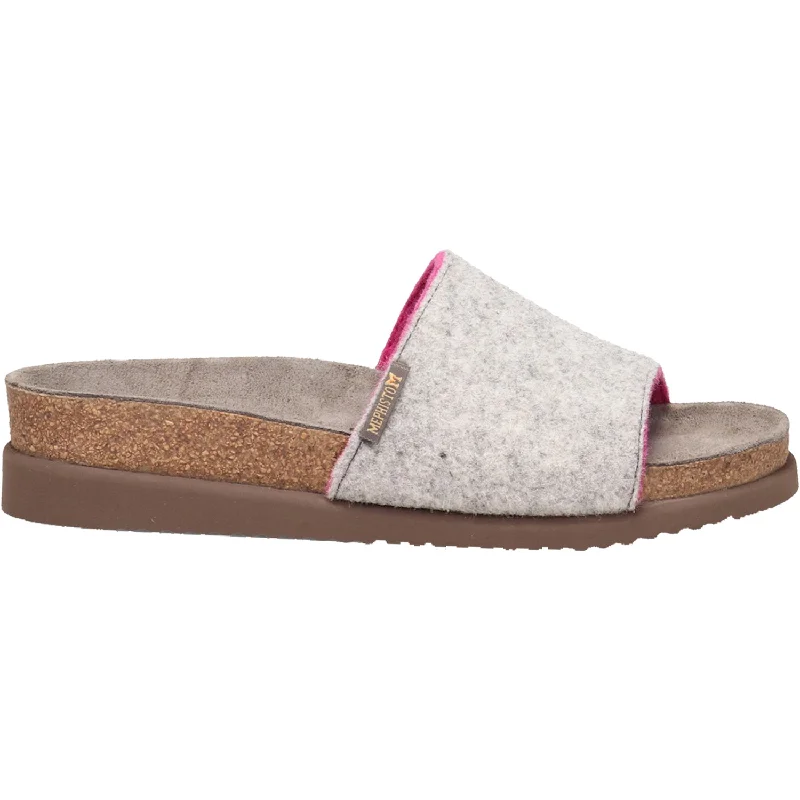 Men's sandals with a leather lining for comfortWomen's Mephisto Hanik Sweety Grey/Pink Felt