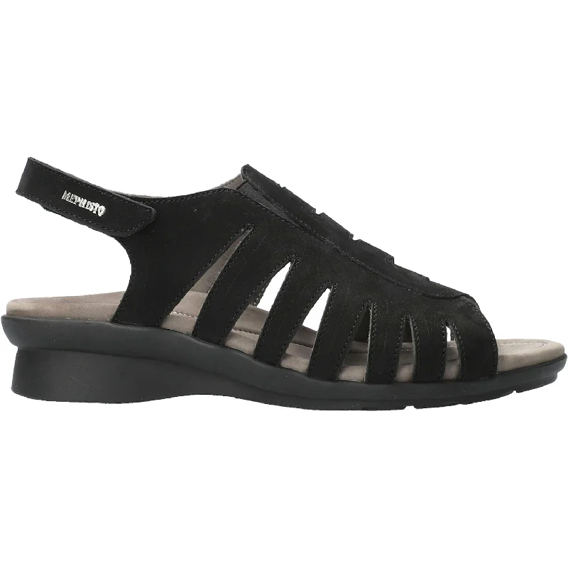 Men's sandals with a durable outer soleWomen's Mephisto Praline Black Nubuck