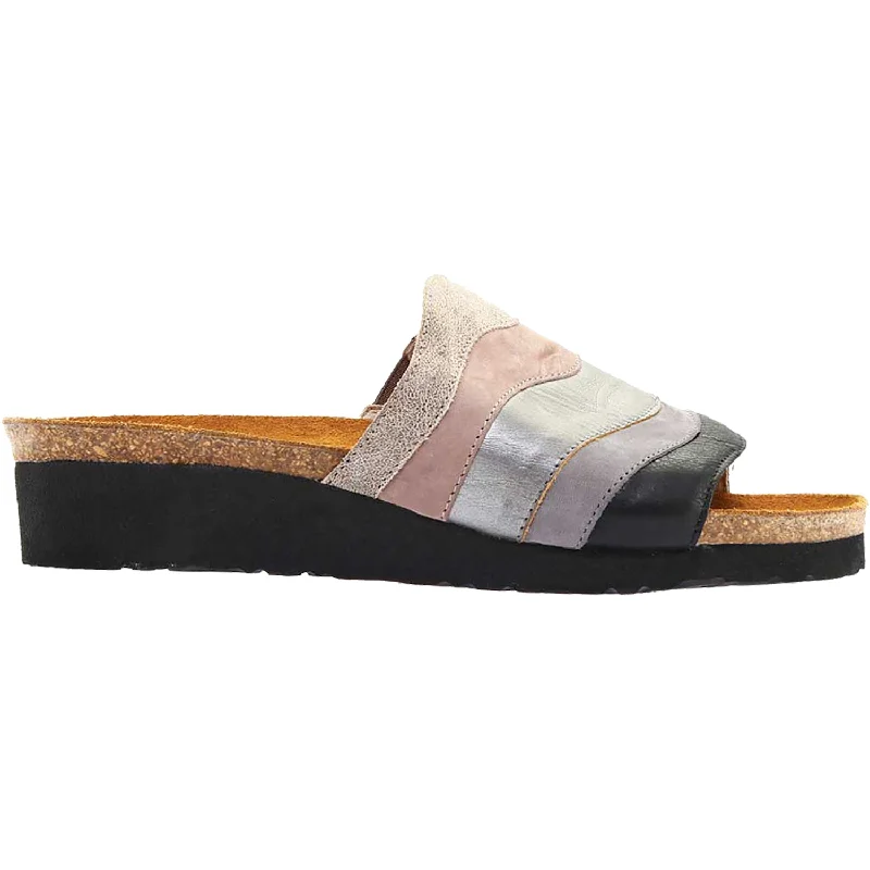 Men's sandals with a toe post designWomen's Naot Portia Speckled Beige/Stone/Smoke/Black Leather/Nubuck