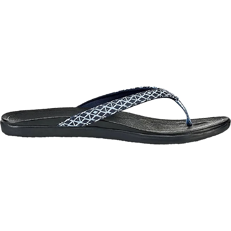 Men's sandals with a decorative buckle or charmWomen's OluKai Ho'opio Trench Blue Kapa Synthetic