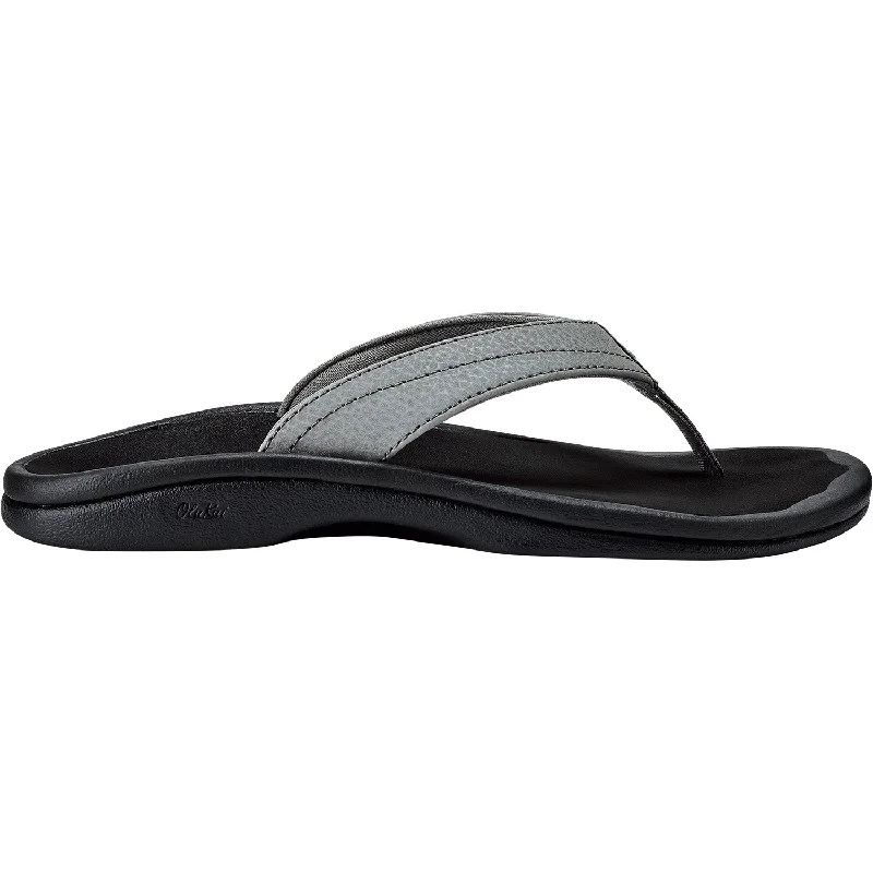 Men's sandals with a leather lining for comfortWomen's OluKai Ohana Charcoal/Onyx Synthetic