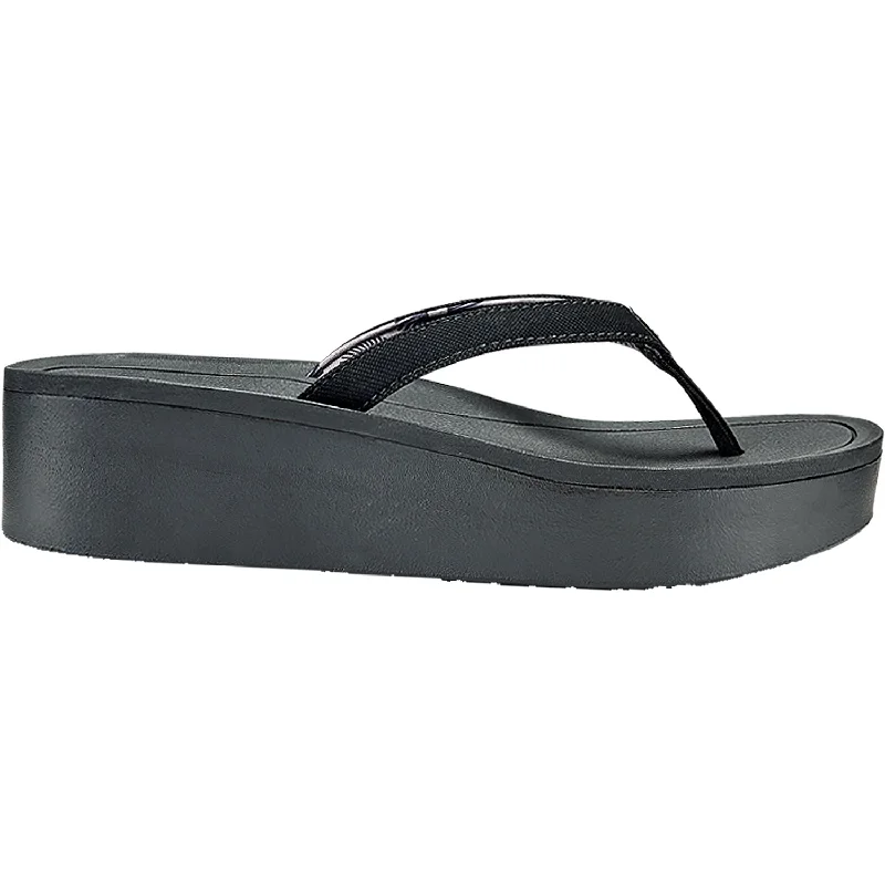 Waterproof men's sandals for water activitiesWomen's OluKai Pi'o Lua Black Synthetic