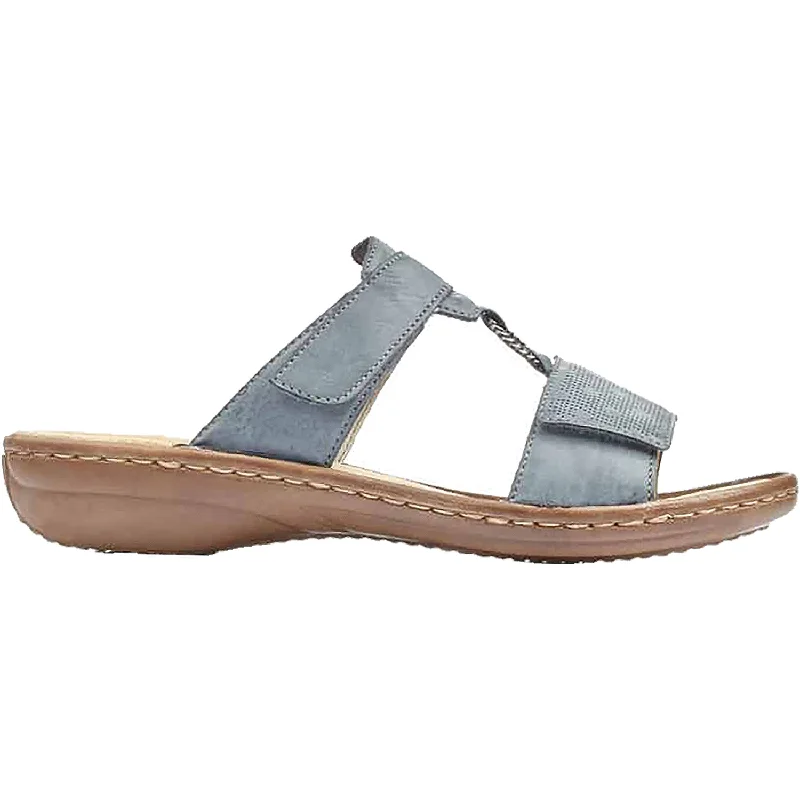 Men's sandals with a toe post designWomen's Rieker 60844-14 Pazifik/Navy Leather