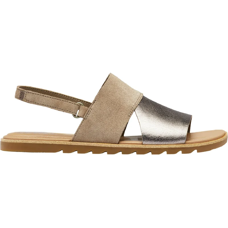 Men's sandals in a neutral color like black or brownWomen's Sorel Ella II Slingback Ash Brown/Chalk Leather