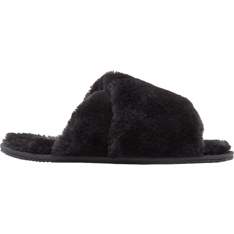 Men's sandals with a pointed toe for a stylish lookWomen's Sorel Go Mail Run Black Faux Fur