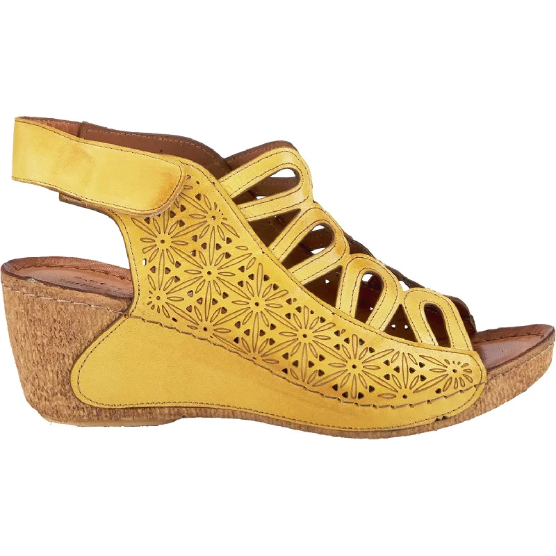 Men's sandals with a padded heelWomen's Spring Step Inocencia Yellow Leather