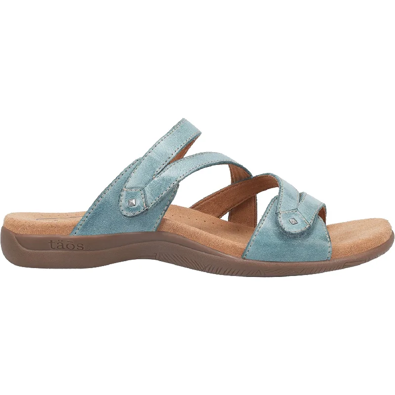 Men's sandals with a durable outer soleWomen's Taos Double U Teal Leather