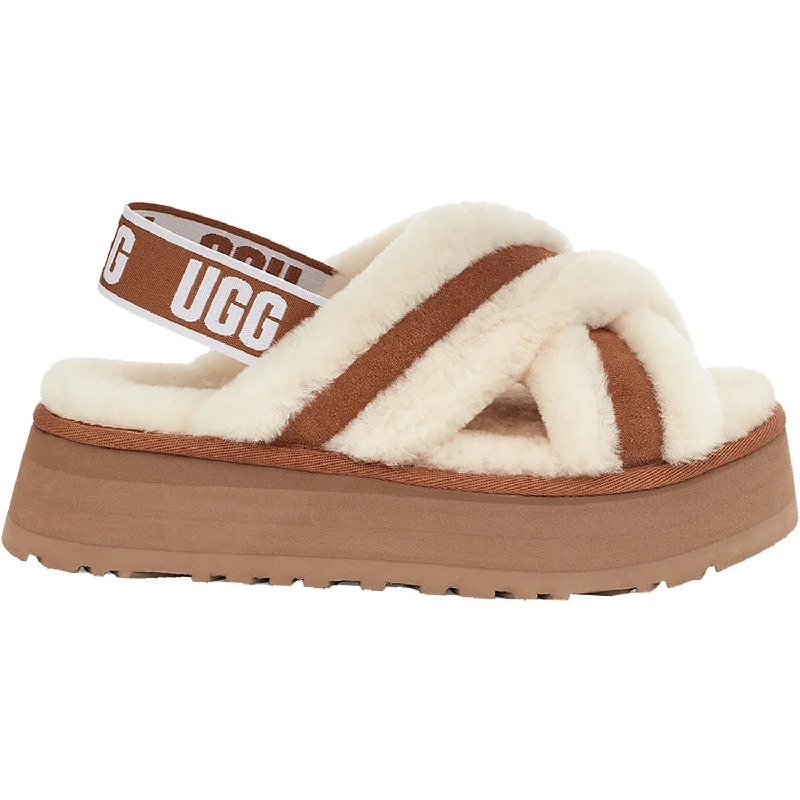 Men's sandals with a contrast stitching detailWomen's UGG Disco Cross Slide Chestnut Sheepskin