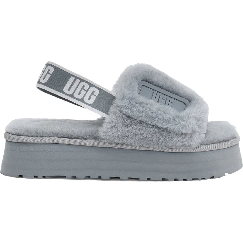 Men's sandals with a rubber sole for tractionWomen's UGG Disco Slide Ash Fog Sheepskin