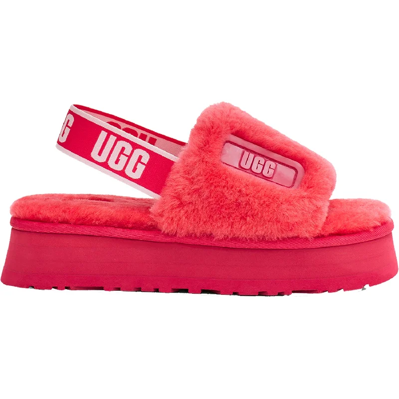 Men's sandals with a wide strap for supportWomen's UGG Disco Slide Hibiscus Pink Sheepskin