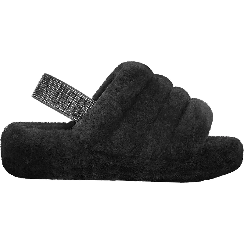 Men's sandals with a durable outer soleWomen's UGG Fluff Yeah Bling Black Sheepskin