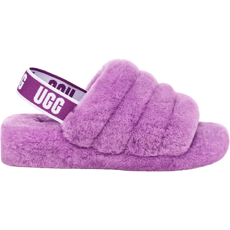 Men's sandals with a durable outer soleWomen's UGG Fluff Yeah Slide Purple Sky Sheepskin