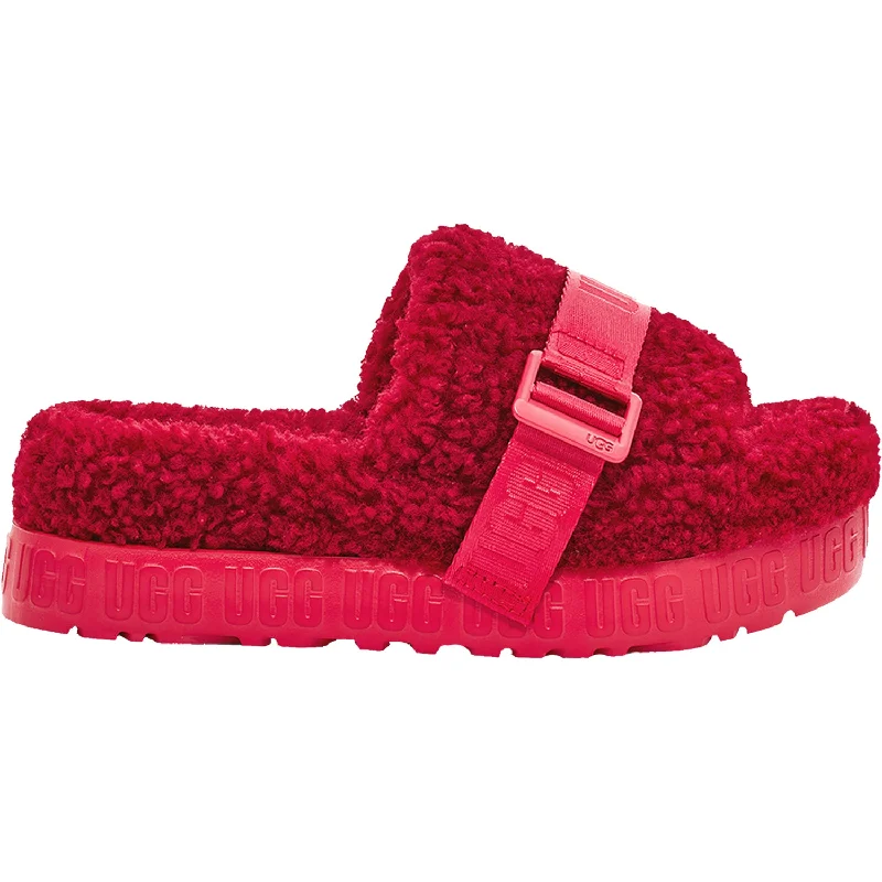 Men's sandals with a decorative buckle or charmWomen's UGG Fluffita Ribbon Red Sheepskin