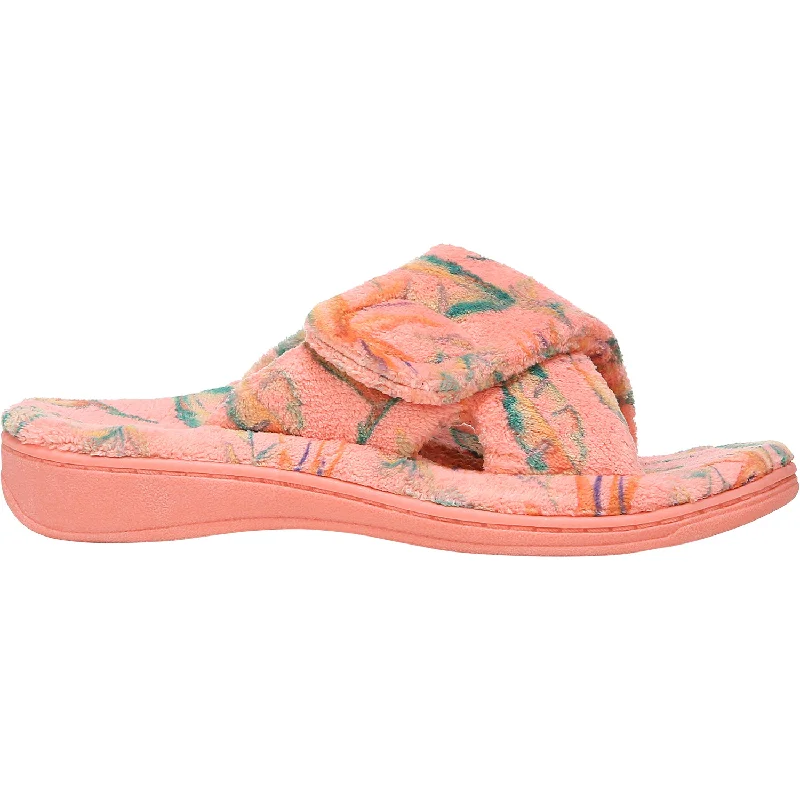 Men's sandals with a stretchy strap for a better fitWomen's Vionic Relax Papaya Floral Terrycloth