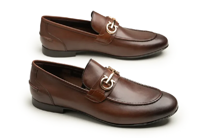 Men's loafers with a low - heeled designLOGO 10015 BRA