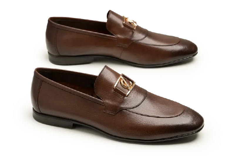 Men's loafers with a moc - toe designLOGO 10023 BRA