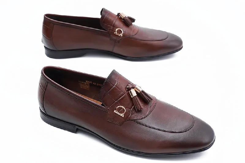 Men's loafers with a smooth leather finishLOGO 10045 BRC