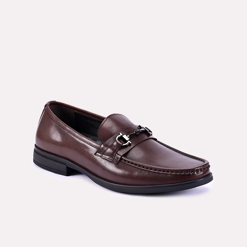 Men's loafers with a decorative buckleAdrian Brown Loafers 0130850