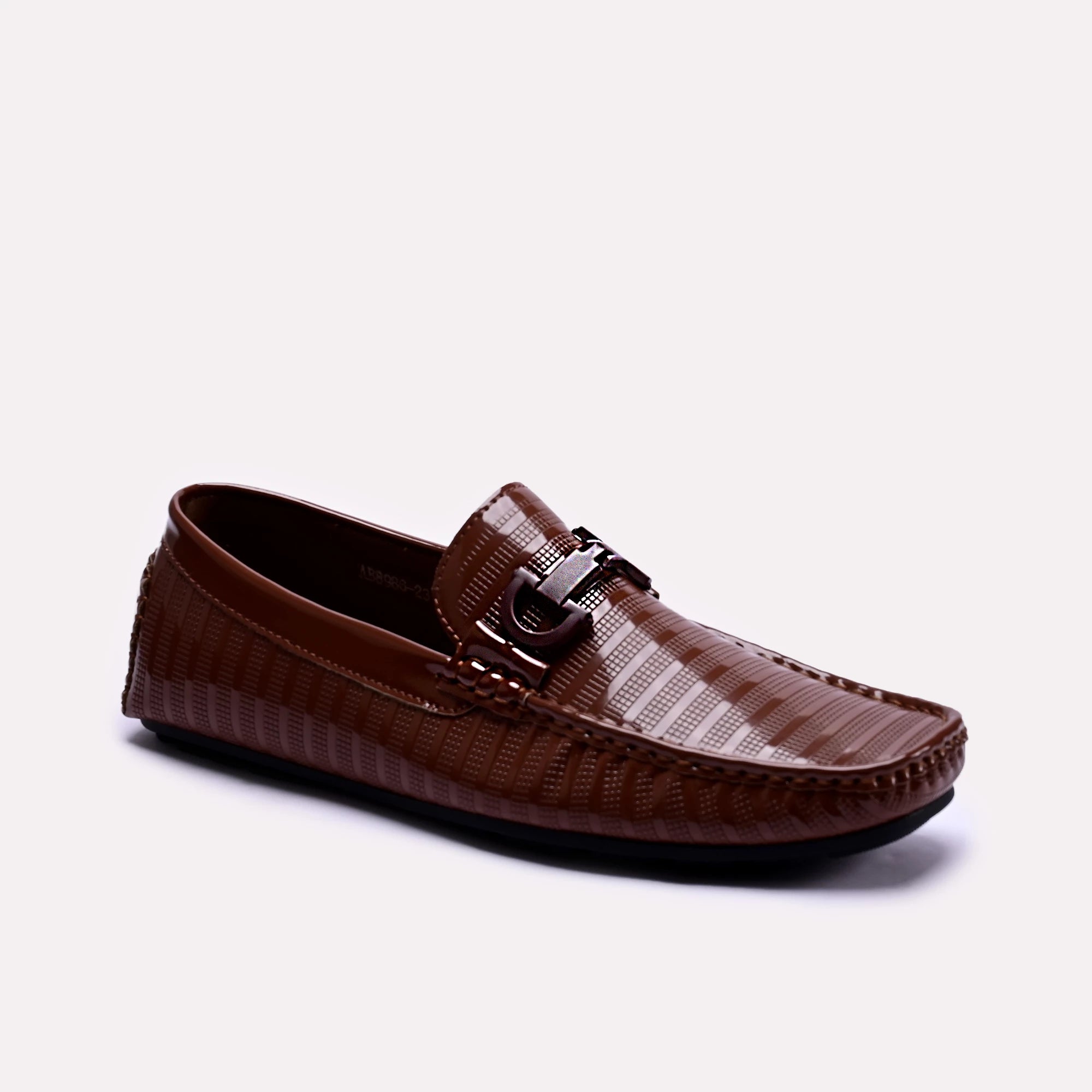 Men's loafers with a decorative buckleAlvin Brown Striped Loafers 0130795