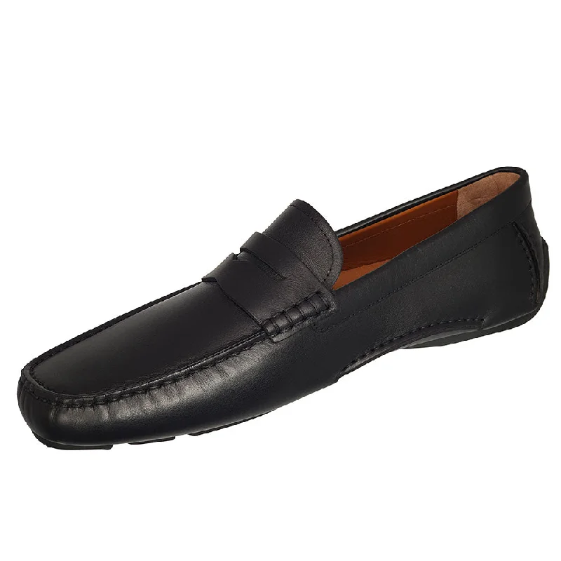 Men's loafers with a removable insole for cleaningBally Warno 6189491 Men's Black Calf Leather Driver Loafers