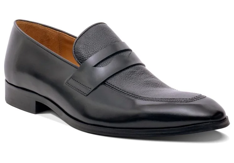 Men's loafers in a neutral color like black or brownBarker Camden Polished/Grain Leather Loafer - Black Calf