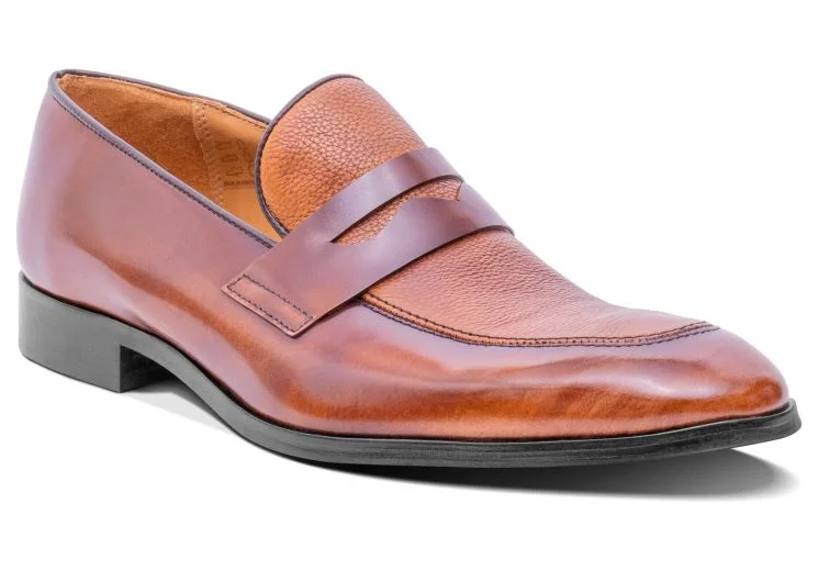 Men's loafers with a pointed toe for a stylish appearanceBarker Camden Polished/Grain Leather Loafer - Tan Calf