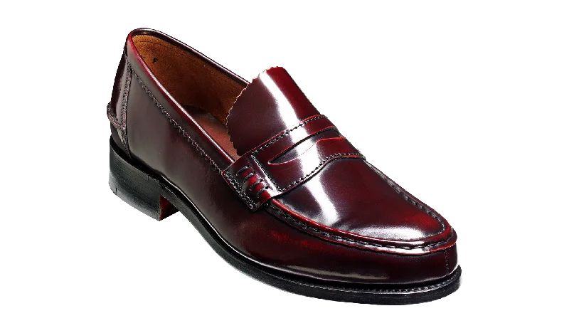 Suede men's loafers for a soft and luxurious feelBarker Caruso Classic Penny Loafer  - Hi Shine Burgundy