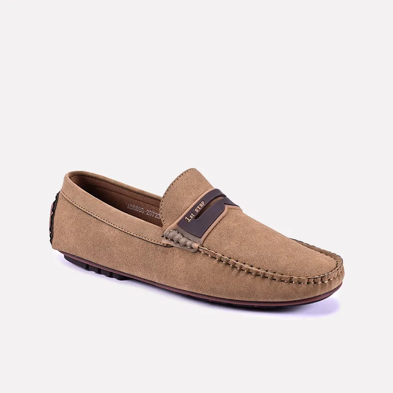 Men's loafers with a stretchy side panel for a better fitBenedict Mustard Penny Loafers 0130824