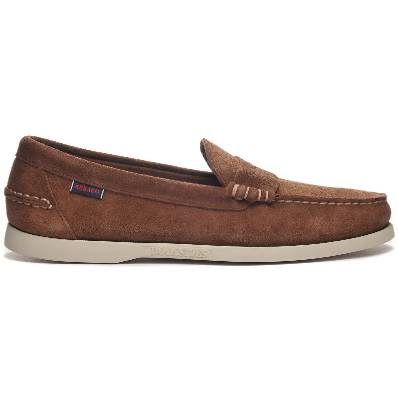 Men's loafers with a smooth leather finishDan Boat Roughout - Dark Brown