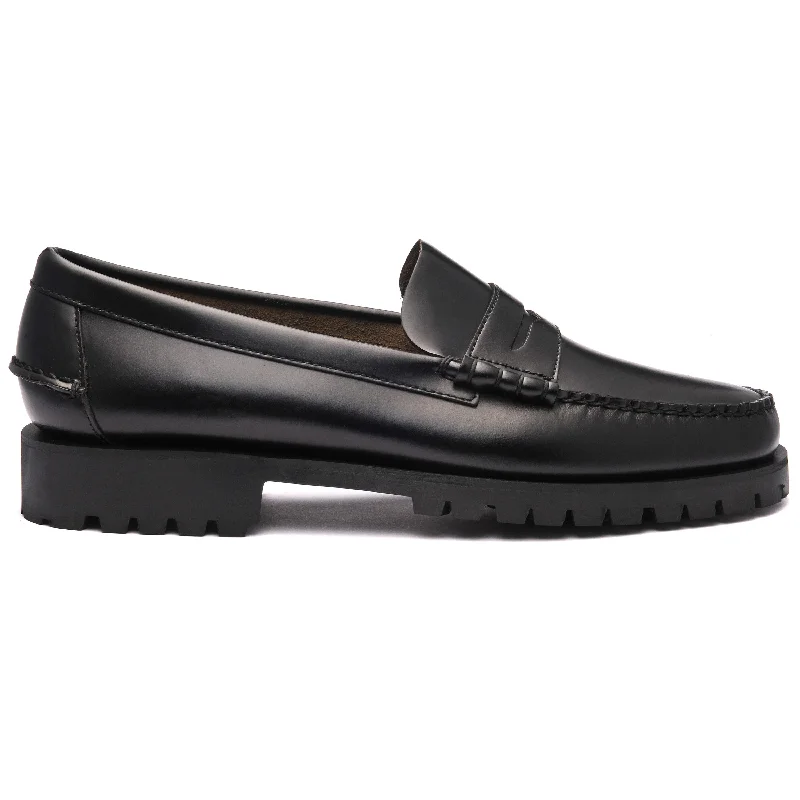 Men's loafers with a moc - toe designDan Lug - Black