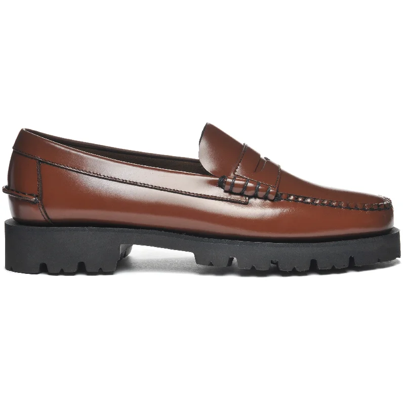 Men's loafers with a low - heeled designDan Lug - Brown