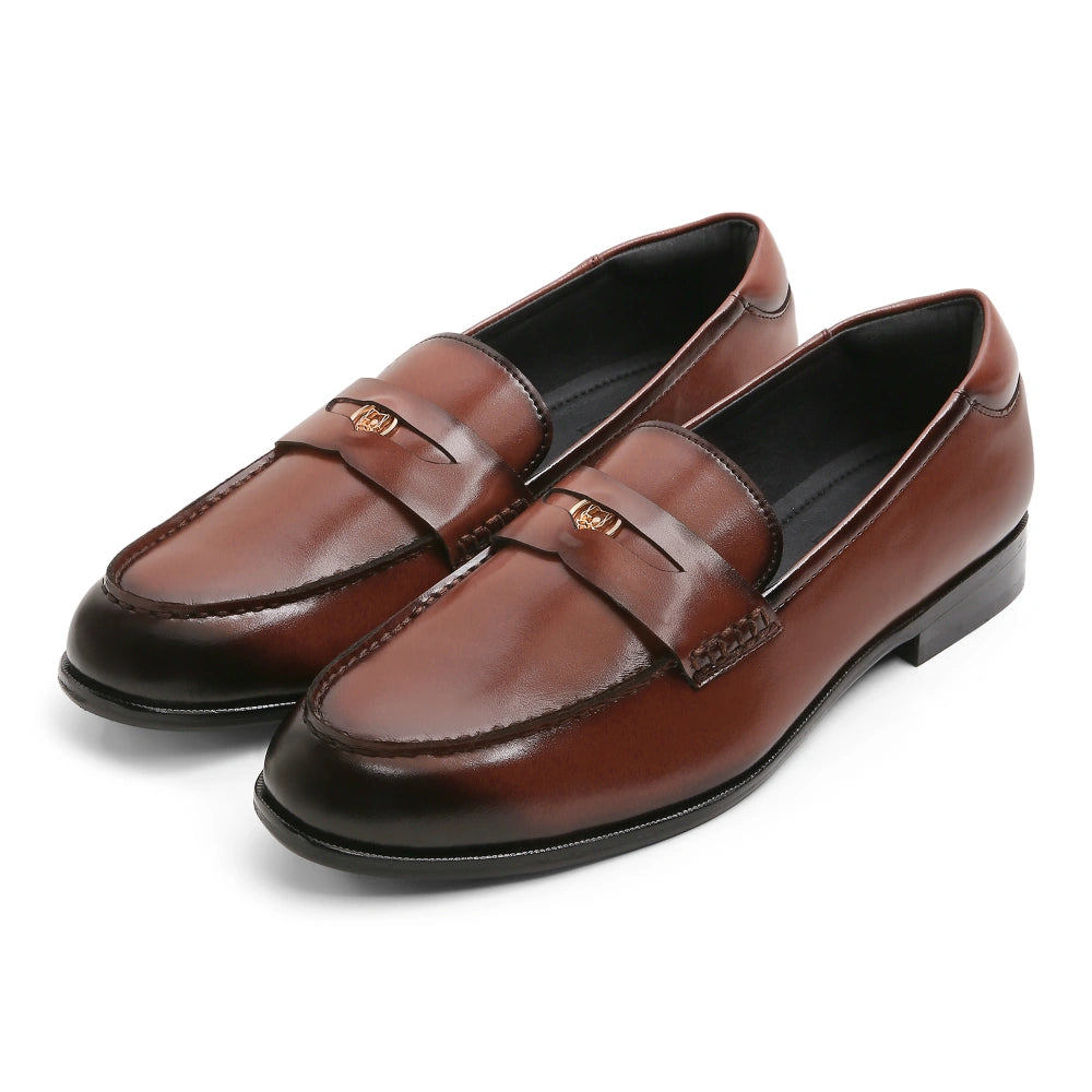 Men's loafers in a neutral color like black or brownElbono- British Tan Penny Slip On