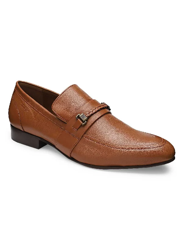 Men's loafers in a neutral color like black or brownEzok Men Nico Brown Leather Loafers Shoes 2042