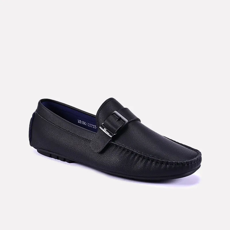 Slip - on men's loafers for easy wearGraham Black Buckle Loafers 0130825