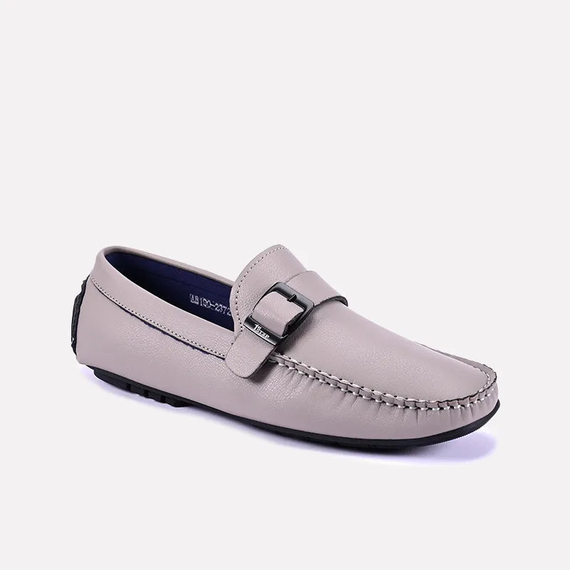 Men's loafers with a leather lacing systemGraham Gray Buckle Loafers 0130825