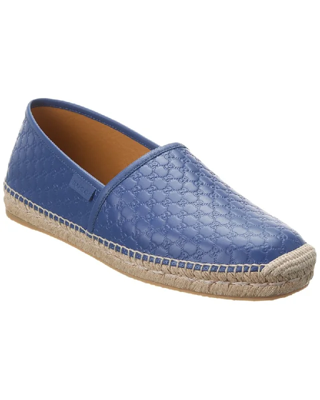 Men's leather loafers with a penny slotGucci Microguccissima Leather Espadrille