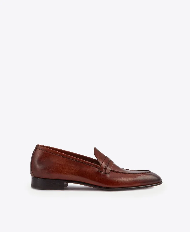 Men's loafers with a decorative buckleLuca Brown Leather Loafers