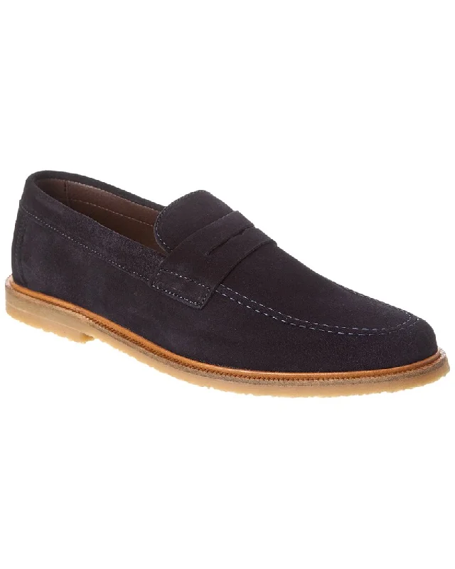 Men's loafers with a moc - toe designM by Bruno Magli Carmelo Suede Loafer