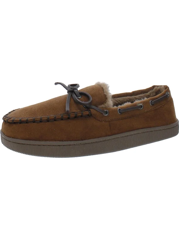 Men's loafers with a stretchy side panel for a better fitMens Faux Fur Driving Moccasins