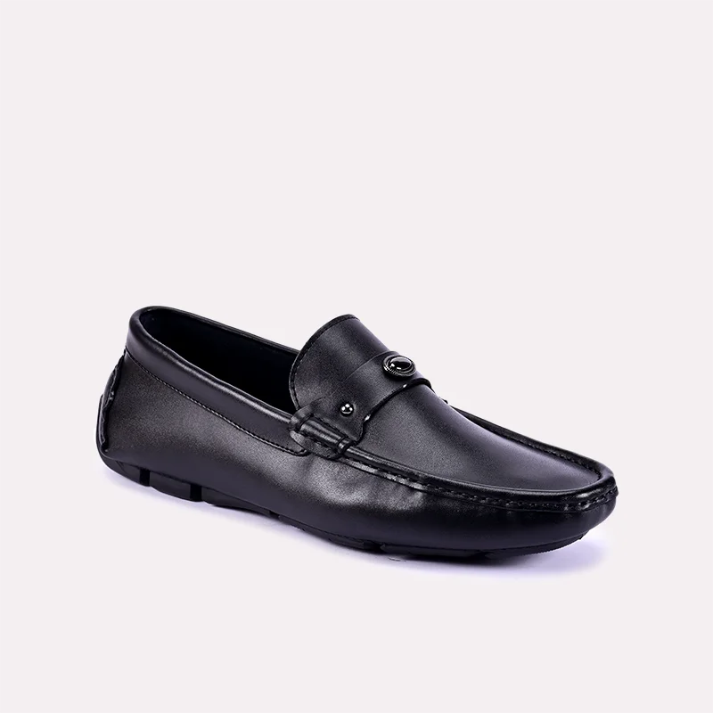 Men's loafers with a leather lacing systemRonald Black Loafers 0130846