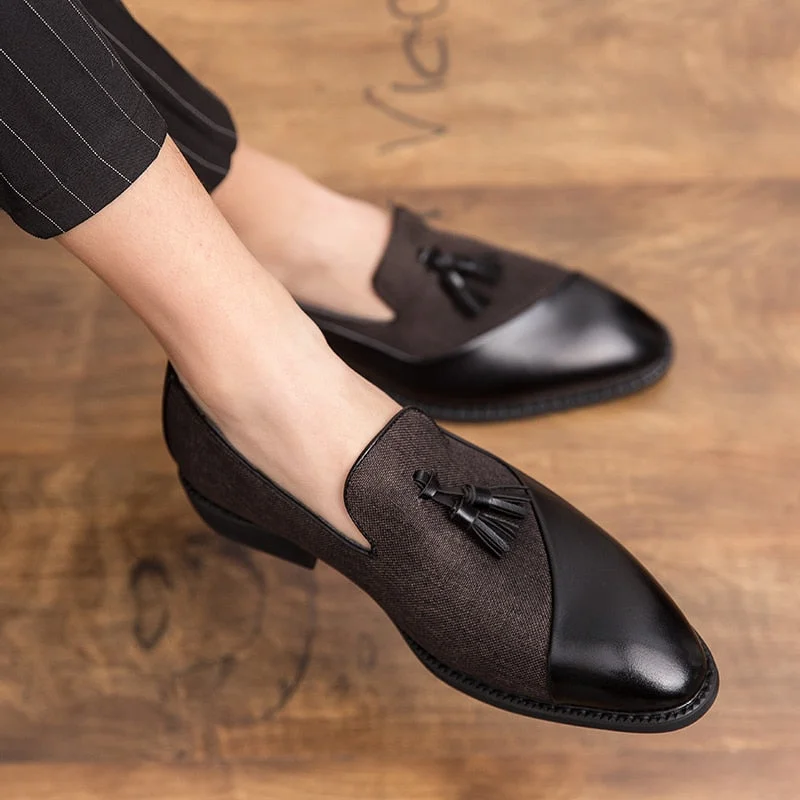 Men's loafers with a memory foam insoleThe Opulenza - Unique Design Tassel Leather Loafers