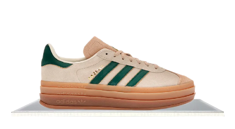 Men's skateboarding sneakers with a vulcanized soleAdidas Gazelle Bold Magic Beige Collegiate Green