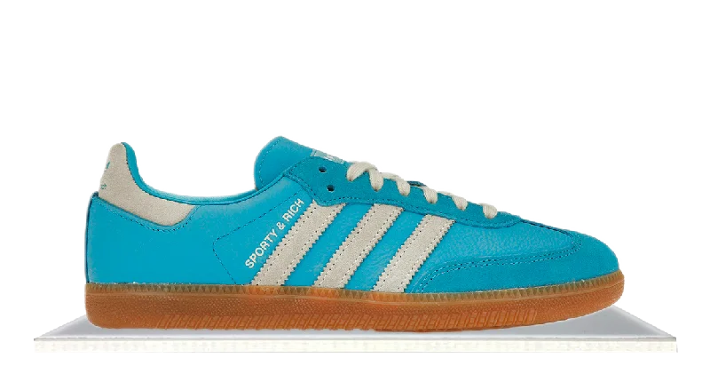 Men's skateboarding sneakers with a vulcanized soleAdidas Samba x Sporty & Rich Blue Grey