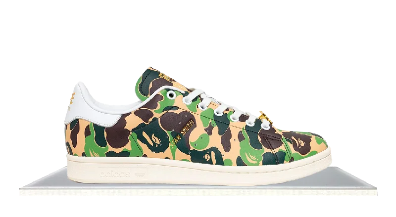 Men's leather - and - mesh combination sneakers for style and functionAdidas Stan Smith Bape ABC Camo