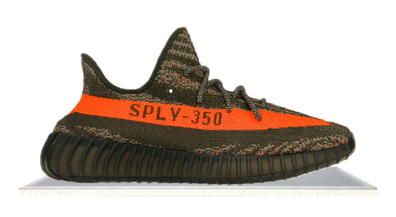 Men's navy blue suede sneakers with gold - toned eyeletsYeezy Boost 350 V2 Carbon Beluga