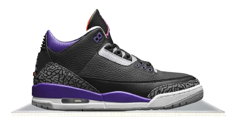 Men's lifestyle sneakers with a premium material constructionAir Jordan 3 Black 'Court Purple' (2020)