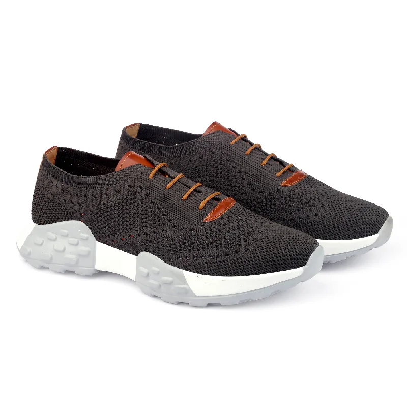 Men's lightweight training sneakers for CrossFit workoutsMen's Stylish Breathable Knitted Casual Sports Lace-Up Shoes