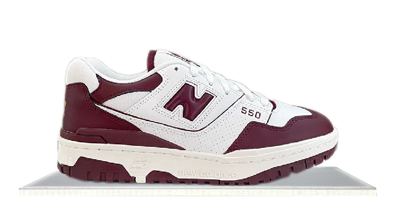 Men's navy blue suede sneakers with gold - toned eyeletsNew Balance 550 Triple Burgundy