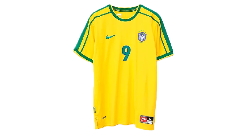 Men's sneaker collections based on popular cultureNike Brazil 1998 Reissue Ronaldo Soccer Replica Jersey Varsity Maize